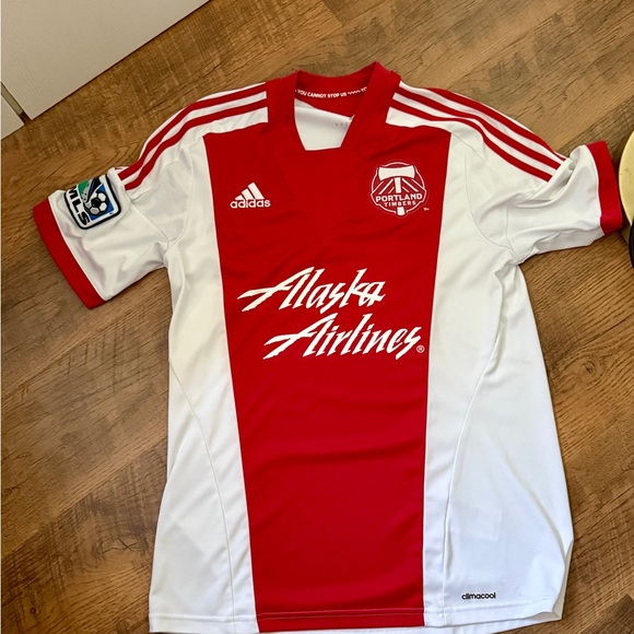 adidas Tops - Adidas Portland Timbers White Climacool Shirt